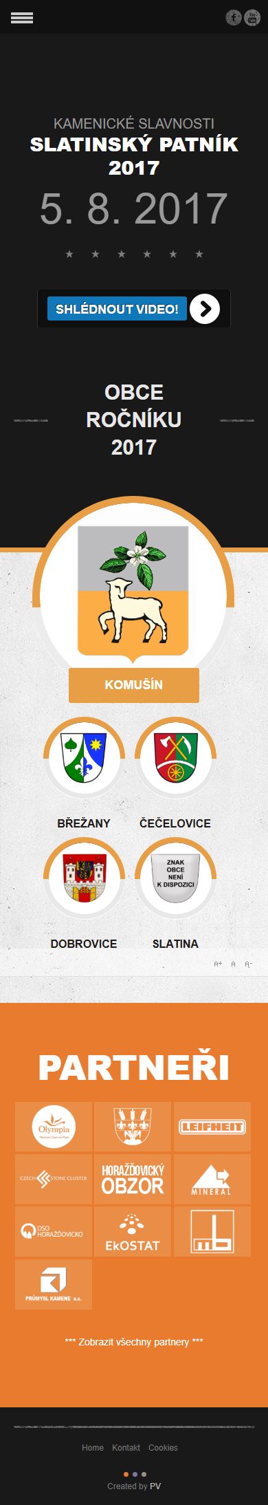 Náhled webu patnik.obec-slatina.eu na mobilu